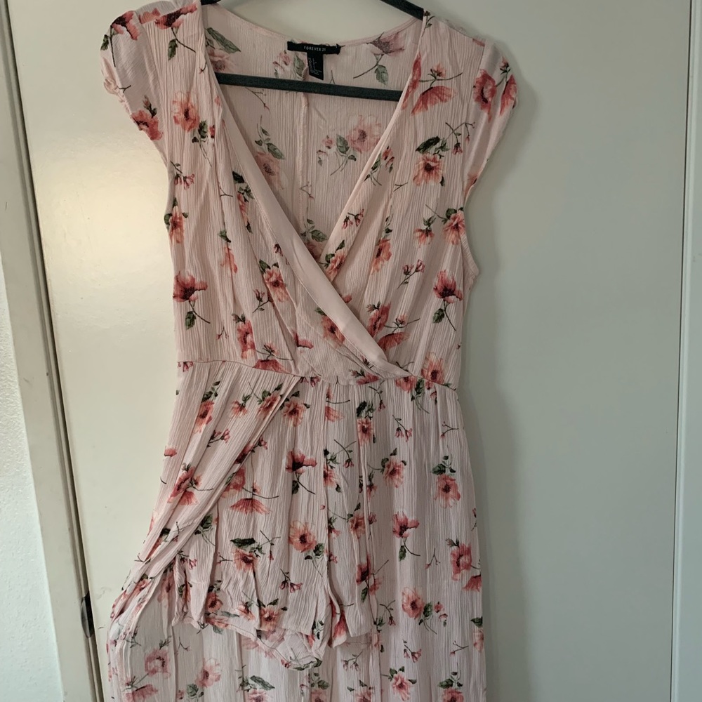 Forever21 Floral Maxi Skort Romper L